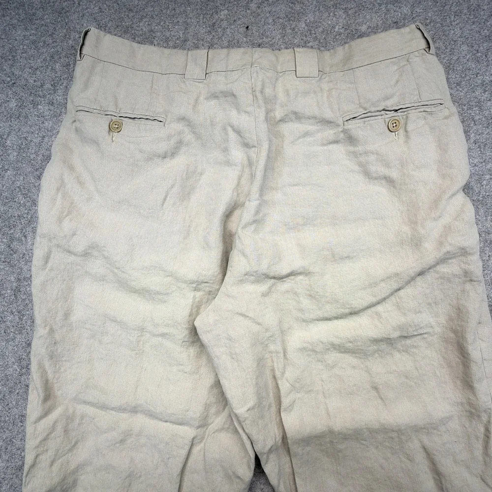 GIORGIO ARMANI Italy Baggy Pleated Linen Pants Men's 34x28